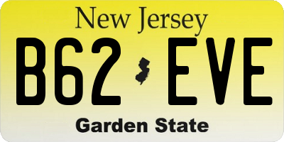 NJ license plate B62EVE