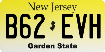 NJ license plate B62EVH