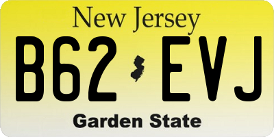 NJ license plate B62EVJ