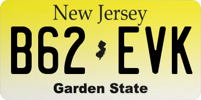 NJ license plate B62EVK