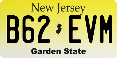 NJ license plate B62EVM