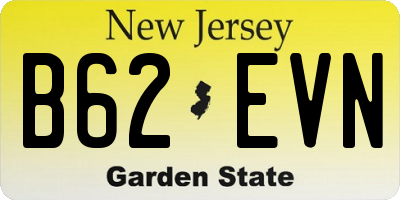 NJ license plate B62EVN