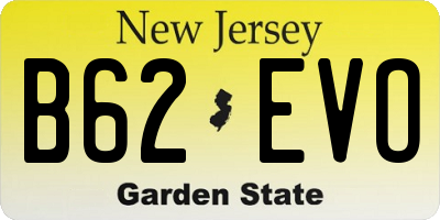 NJ license plate B62EVO