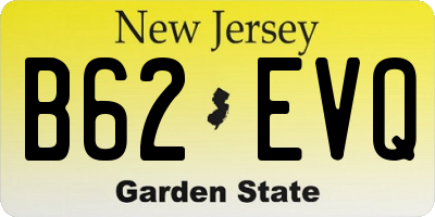NJ license plate B62EVQ
