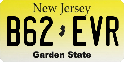 NJ license plate B62EVR