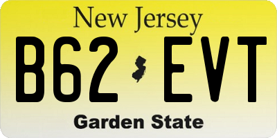 NJ license plate B62EVT