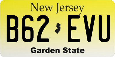 NJ license plate B62EVU