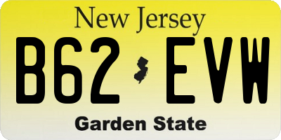 NJ license plate B62EVW