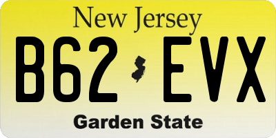 NJ license plate B62EVX