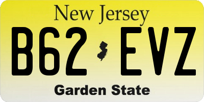 NJ license plate B62EVZ