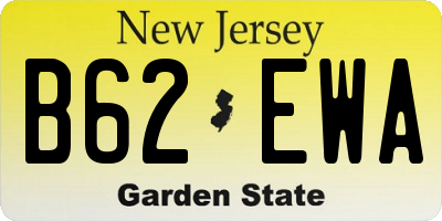 NJ license plate B62EWA