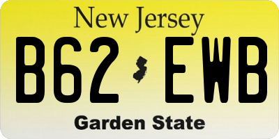 NJ license plate B62EWB