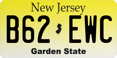 NJ license plate B62EWC
