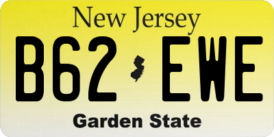 NJ license plate B62EWE