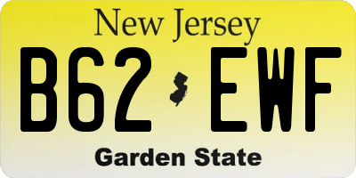 NJ license plate B62EWF