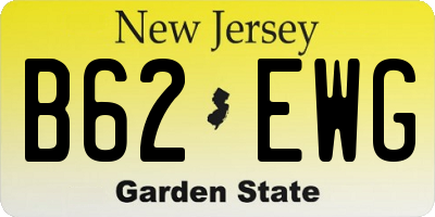NJ license plate B62EWG