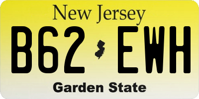 NJ license plate B62EWH