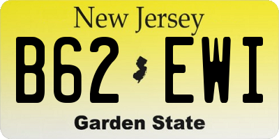 NJ license plate B62EWI