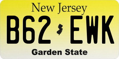 NJ license plate B62EWK