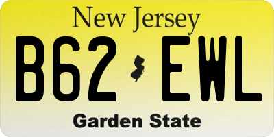 NJ license plate B62EWL