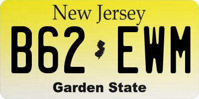 NJ license plate B62EWM