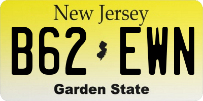 NJ license plate B62EWN