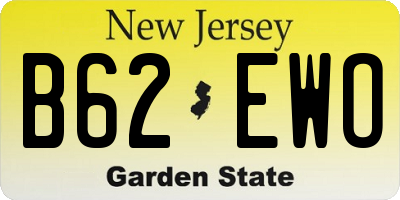 NJ license plate B62EWO