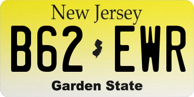 NJ license plate B62EWR