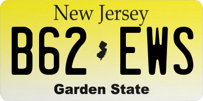 NJ license plate B62EWS