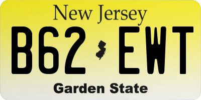NJ license plate B62EWT