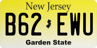 NJ license plate B62EWU