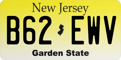 NJ license plate B62EWV