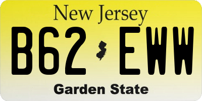 NJ license plate B62EWW
