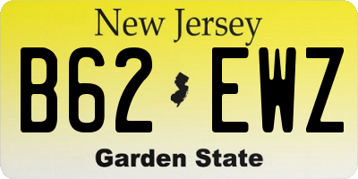 NJ license plate B62EWZ