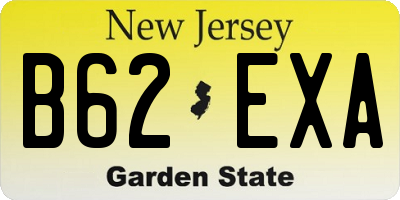 NJ license plate B62EXA