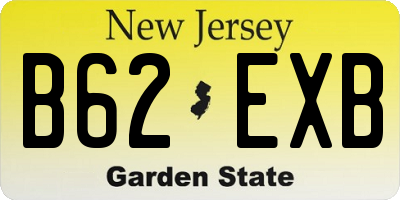 NJ license plate B62EXB