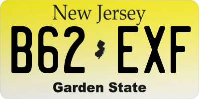 NJ license plate B62EXF
