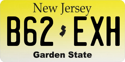 NJ license plate B62EXH