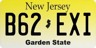 NJ license plate B62EXI