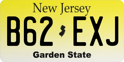 NJ license plate B62EXJ