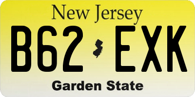 NJ license plate B62EXK