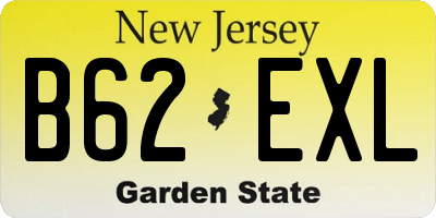 NJ license plate B62EXL