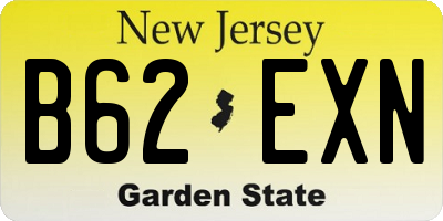 NJ license plate B62EXN