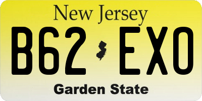 NJ license plate B62EXO