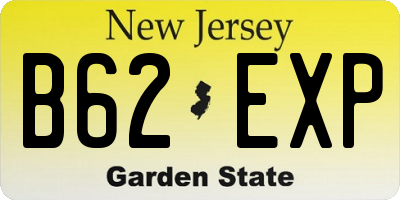 NJ license plate B62EXP