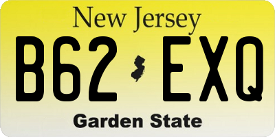 NJ license plate B62EXQ