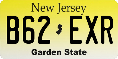 NJ license plate B62EXR