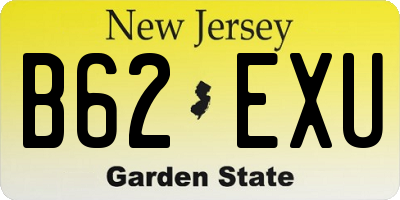 NJ license plate B62EXU