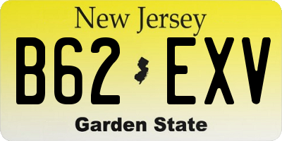 NJ license plate B62EXV