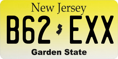 NJ license plate B62EXX